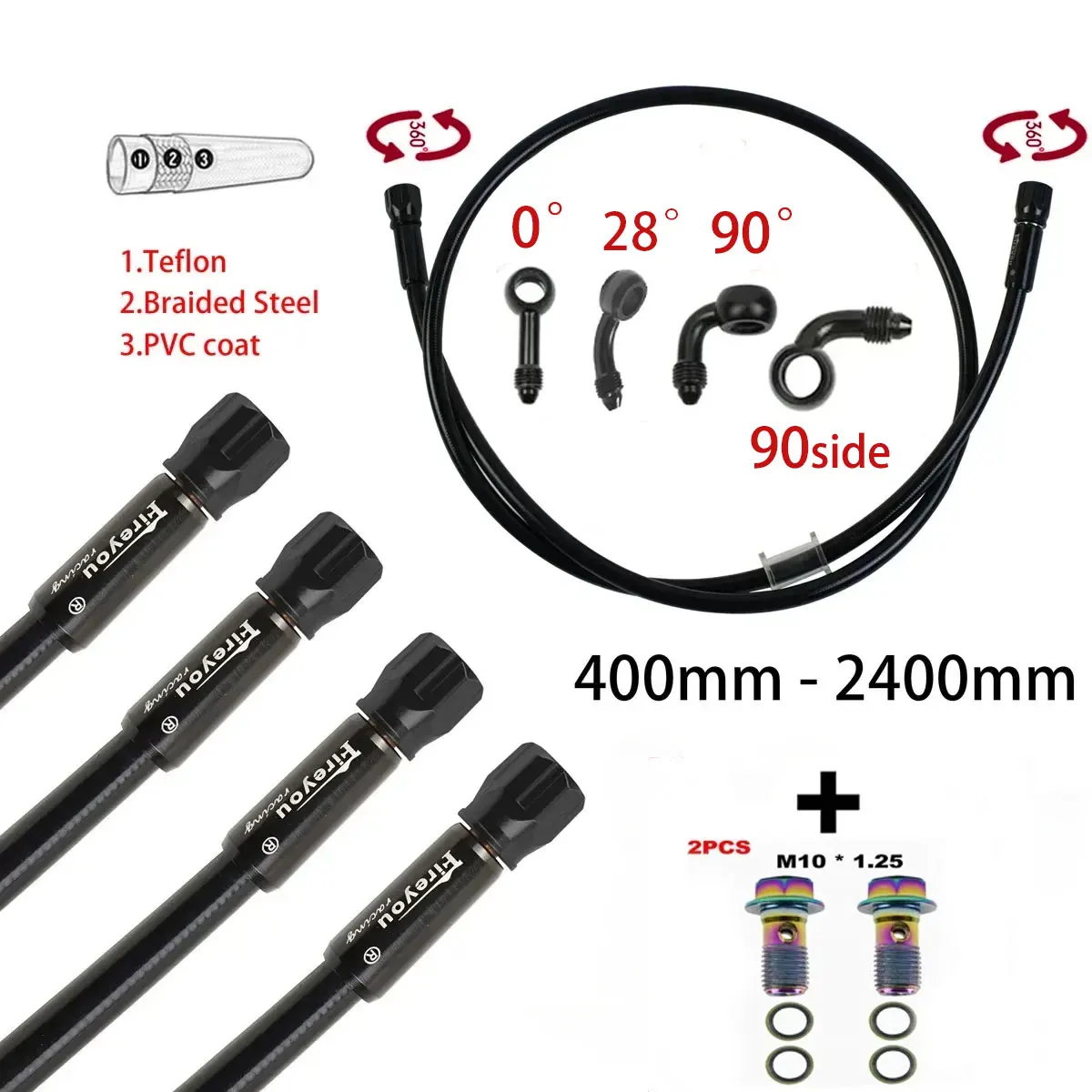 AN3 Selang Rem Kepang Sepeda M - Brake Line Motorcycle ulasan dan harga